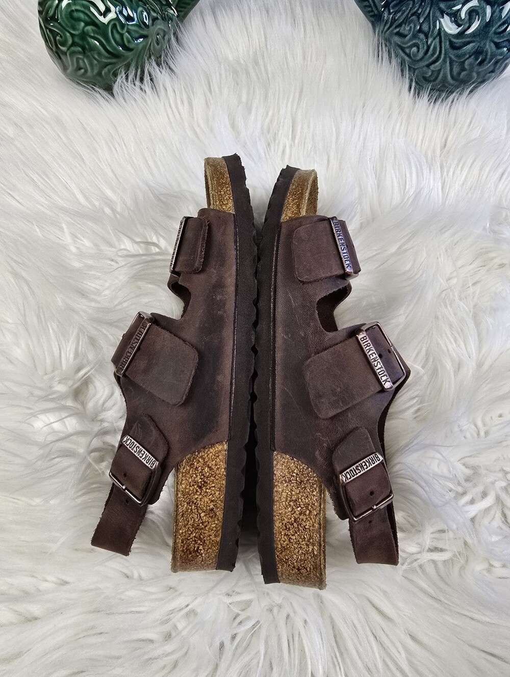 Birkenstock Milano Oiled Leather Sandals Size 38 - Picture 10 of 14
